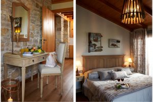 Natural materials in guest house in Vonitsa