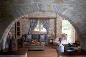 Natural materials in guest house in Vonitsa