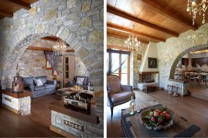 Natural materials in guest house in Vonitsa