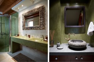 Natural materials in guest house in Vonitsa